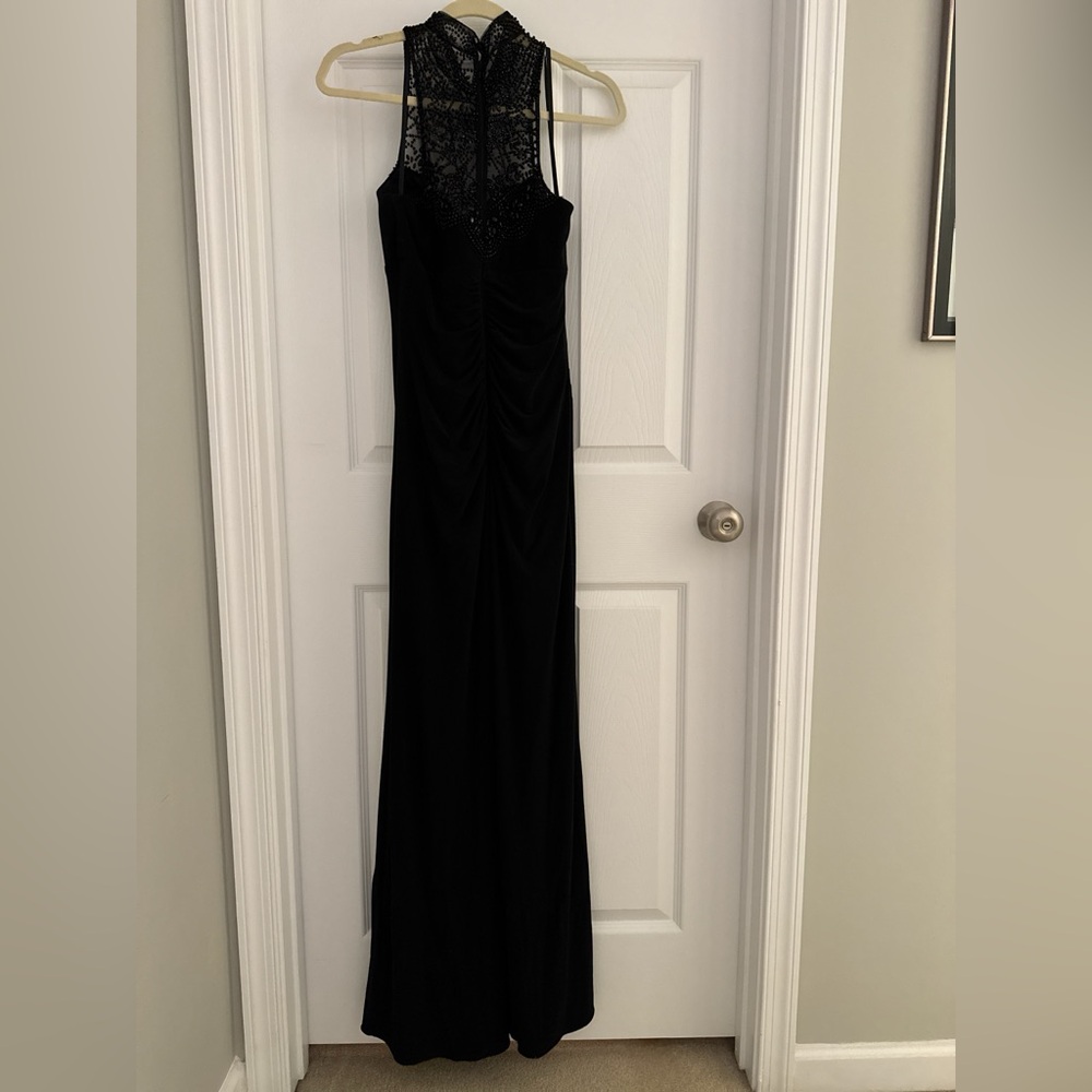 Xscape Elegant Black Lace Maxi Dress